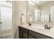Bathroom with a double sink vanity, mirror, and a separate room for toilet and shower at 3640 Snowdon Dr, Westfield, IN 46074