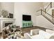 Inviting living room featuring a fireplace, stylish furniture, and a decorative console table, perfect for relaxation at 3640 Snowdon Dr, Westfield, IN 46074