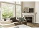 Inviting living room featuring a cozy fireplace, comfortable seating, and large windows offering ample natural light at 3640 Snowdon Dr, Westfield, IN 46074