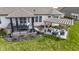 Aerial view of the backyard featuring a covered patio and pergola seating area at 3840 Shady Lake Dr, Westfield, IN 46074