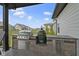 Outdoor kitchen with built-in grill and stainless steel storage at 3840 Shady Lake Dr, Westfield, IN 46074