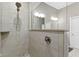 Updated tile shower with glass partition and overhead lighting at 3840 Shady Lake Dr, Westfield, IN 46074