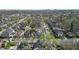 Areal view of the blue home located within a quiet neighborhood near downtown at 3967 N Park Ave, Indianapolis, IN 46205