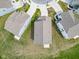 An aerial view showing the layout and landscaping of neighboring houses at 5218 Triple Crown Way, Indianapolis, IN 46237