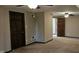 Bedroom with ceiling fans, carpet, and brown paneled doors at 543 Schooley Dr, Greenwood, IN 46142