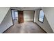Cozy bedroom featuring neutral carpet, a ceiling fan, closet, and a window letting in plenty of natural light at 543 Schooley Dr, Greenwood, IN 46142
