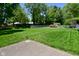 Well-maintained backyard with a spacious lawn area, bordered by trees and a chain link fence at 6318 Dahlia Dr, Indianapolis, IN 46217