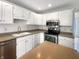 Modern kitchen with white cabinets, stainless steel appliances, and a center island at 6915 Juliet Dr, Avon, IN 46123