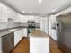 Bright kitchen with white cabinets, stainless steel appliances, and a central island for food preparation at 6915 Juliet Dr, Avon, IN 46123