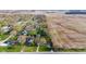 Aerial view of neighborhood homes with spacious yards next to a large field at 7008 E Jackson St, Muncie, IN 47303
