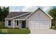 Charming single-story home featuring a gray and white color scheme, a covered entry, and an attached two-car garage at 778 Oakleaf Dr, Greenfield, IN 46140