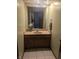 The well-lit bathroom features wood cabinets and a large mirror above the sink at 8017 Dogwood Ct, Plainfield, IN 46168