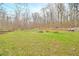 Expansive backyard featuring lush greenery, trees, picnic tables, and natural surroundings, perfect for outdoor enjoyment at 8503 Bean Blossom Rd, Trafalgar, IN 46181