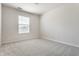 Empty, carpeted bedroom featuring a bright window for natural lighting at 9338 Eden Woods Ct, Indianapolis, IN 46260