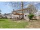 A lush backyard includes the home's deck at 11347 Whitewater Way, Fishers, IN 46037