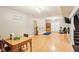 Unfinished basement with laminate flooring and workout machines, staircase and closet at 12088 Everwood Cir, Noblesville, IN 46060