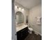 Nicely designed bathroom featuring a sleek vanity, toilet, and modern finishes, perfect for relaxation at 128 W Walnut St, Lebanon, IN 46052