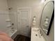 Cozy bathroom featuring a shower, sink and toilet perfect for a comfortable living at 128 W Walnut St, Lebanon, IN 46052