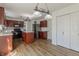 Open kitchen features a center island, stainless steel appliances, and ample storage at 14117 Princewood Dr, Fishers, IN 46037