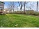 Spacious backyard featuring a well-maintained lawn, mature trees, and an iron fence surrounding the perimeter at 14872 Autumn View Way, Fishers, IN 46037
