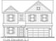 Illustration of a home's front elevation with a two-car garage and symmetrical design at 1656 Winn Ct, Fortville, IN 46040