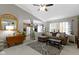 Open-concept living room with vaulted ceilings and a seamless flow into the kitchen and dining areas at 17072 Newberry Ln, Westfield, IN 46074