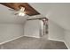 Bedroom with carpet, wood ceiling, a ceiling fan, and plenty of natural light at 221 N Munsie St, Indianapolis, IN 46229