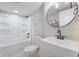Modern bathroom featuring a vanity and a shower-tub combination at 2326 Guilford Ave, Indianapolis, IN 46205