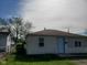 Simple single story home with functional design and a chain-link fence, set under a cloudy sky at 2801 Brouse Ave, Indianapolis, IN 46218