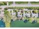 Desirable lakefront properties with private docks, mature trees, and serene water views from above at 3748 Bay Rd S Dr, Indianapolis, IN 46240