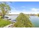 Enjoy the expansive lake view from the property, with docks and boats visible under a clear sky at 3748 Bay Rd S Dr, Indianapolis, IN 46240