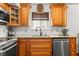 Modern kitchen featuring stainless steel appliances, wood countertops and classic fixtures at 4417 Barharbor Ct, Indianapolis, IN 46268