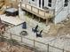 Cozy backyard with a fire pit, Adirondack chairs, and a hot tub on a raised deck at 6141 Flamingo Dr, Nineveh, IN 46164
