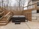 Wooden deck features a relaxing hot tub, perfect for enjoying outdoor serenity at 6141 Flamingo Dr, Nineveh, IN 46164