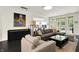 Bright living room with stylish seating, large windows, and elegant décor, perfect for relaxation at 6430 Meridian Pkwy # Apt A, Indianapolis, IN 46220