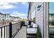 Private balcony with contemporary outdoor furniture and an open view at 8180 E 116Th St, Fishers, IN 46038