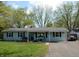 Charming light blue single-story home featuring a well-manicured front yard and a cozy front porch area at 10360 Wilson Rd, Brownsburg, IN 46112