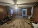 Spacious living room featuring a wood-burning stove at 1152 W 375 N, Anderson, IN 46011