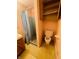 Cozy bathroom featuring a walk-in shower, toilet, and storage, presenting an opportunity for upgrades at 1387 W Furry Rd, Fountaintown, IN 46130