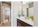 Cozy bathroom featuring neutral paint, a white sink, and sleek fixtures at 14814 Edgebrook Dr, Fishers, IN 46040