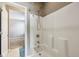 Full bath with shower featuring a white shower surround and chrome shower head and controls at 14814 Edgebrook Dr, Fishers, IN 46040