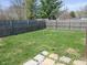 A grassy backyard with a wooden fence at 1640 Lawton Ave, Columbus, IN 47201