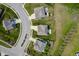 Aerial view of a neighborhood with well-maintained homes, green lawns, and cul-de-sac streets at 18488 Jaden Dr, Westfield, IN 46062