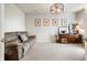 Cozy bonus room featuring soft carpet, and furniture perfect for relaxing or entertaining at 18488 Jaden Dr, Westfield, IN 46062
