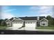Charming duplex with two-car garages, dark roof, dormers, green siding, and well-manicured lawns at 2856 Piper Pl, Plainfield, IN 46168