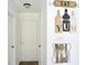 Hallway with doors and decorative kitchen themed art at 5236 Skipping Stone Dr, Indianapolis, IN 46237