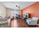 A beautiful living room complete with an accent wall and nice furniture at 621 Sonoma Ln, Greenfield, IN 46140