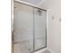 Shower enclosure features a sliding patterned glass door at 621 Sonoma Ln, Greenfield, IN 46140