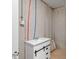 Bathroom featuring a modern vanity with stylish black hardware at 6519 Rothchild Blvd, Indianapolis, IN 46278