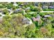 Aerial view features homes nestled among mature trees, offering a secluded and serene setting at 70 Williamsburg Ct, Zionsville, IN 46077